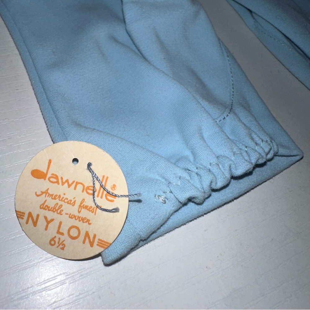 NWT Vtg 50s Light Blue Nylon Gloves - Picture 2 of 4